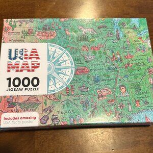 A2Play USA Map Jigsaw Puzzle, 1000 Pieces   *Sealed*
